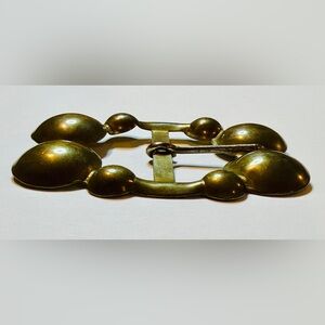 Vintage Brass Tone Bubble Belt Buckle 70s Modernist